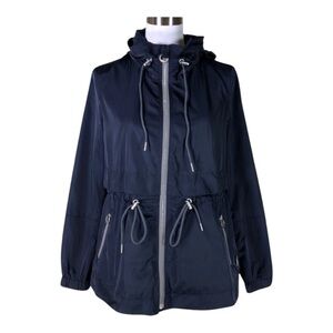 Express Casual Full Zip Jacket Women's Size S - Navy Blue Lined Cinch Waist used